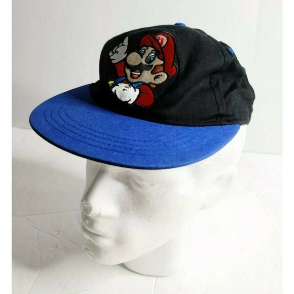 Nintendo Super Mario Embroidered Blue Baseball Hat - Picture 1 of 8